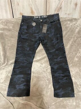 RAW X Men’s Navy Camo Bootcut Jeans